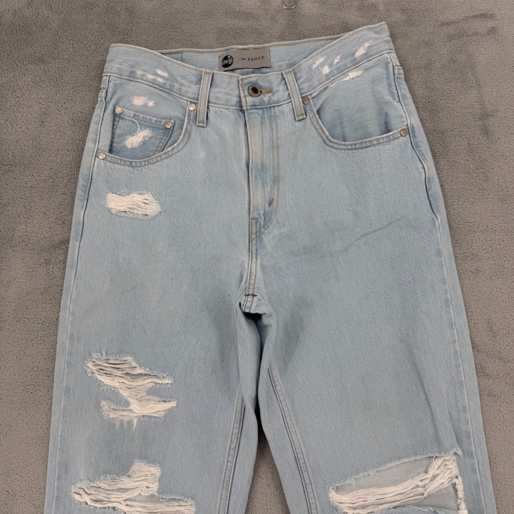 Levis Silver Tab 94 Baggy Light Wash Distressed Denim‎ Jeans Women's Size 28 - Picture 4 of 16